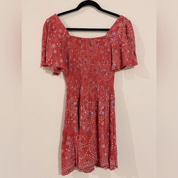 Angie Red Floral Mini Dress - Picture 2 of 13